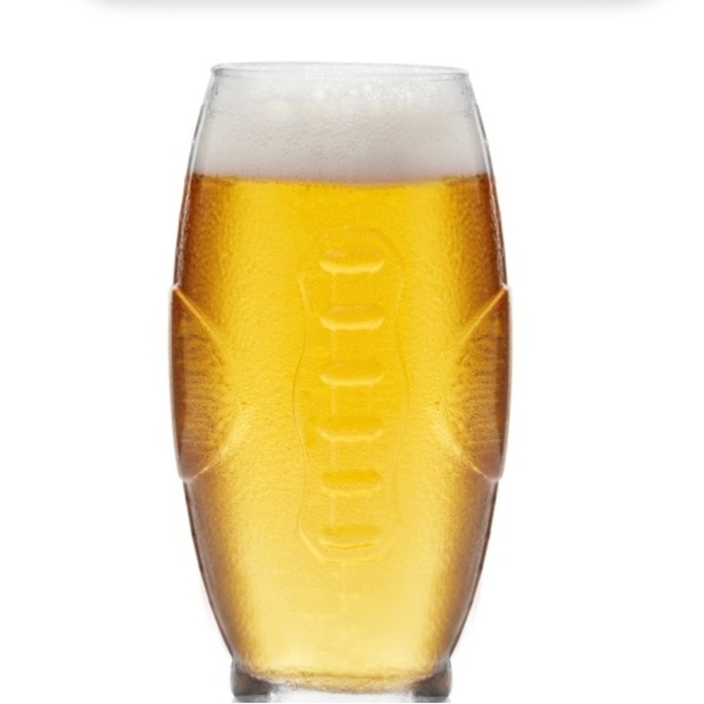 Libbey 4 Clear Raised Football Glasses